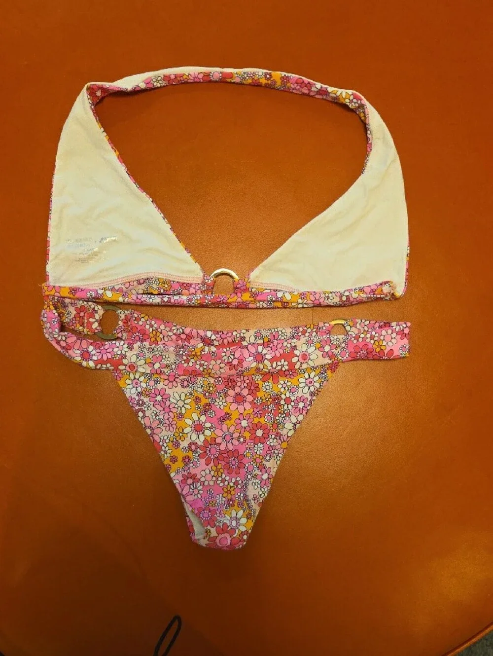 Frankies Bikinis x Naomi Osaka Eden Halter Pink Floral Bikini Set Size XL